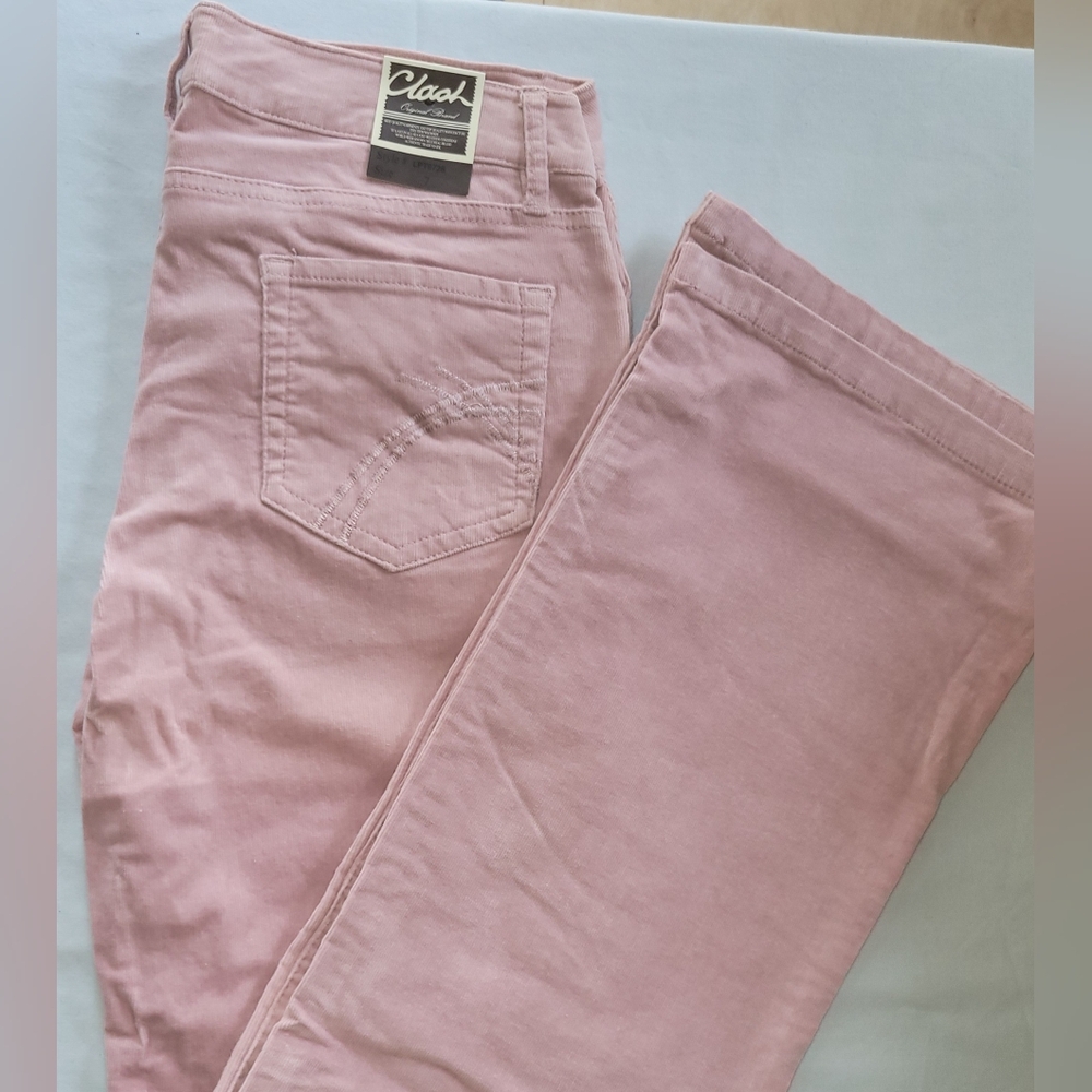 Women's Pink Corduroy pants Boot Cut With Stretch
